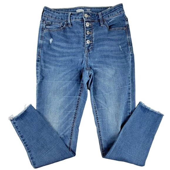 Old Navy Girls Jeans Rockstar Distressed Super Skinny High Rise size 8 JH1669089 - Picture 1 of 6